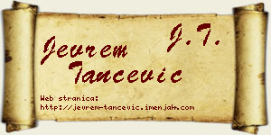 Jevrem Tančević vizit kartica
